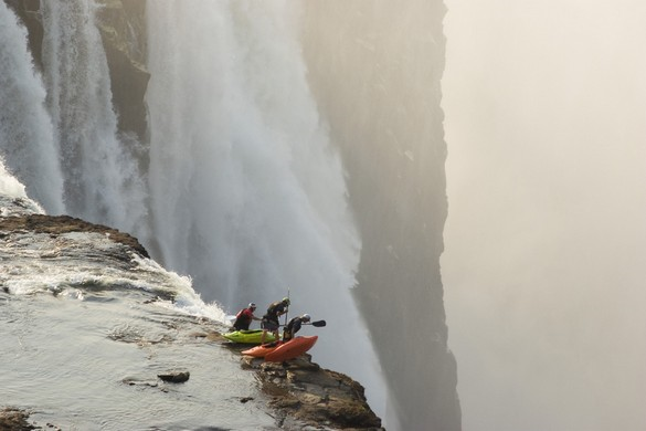 Extreme kayaking at Victoria Falls.